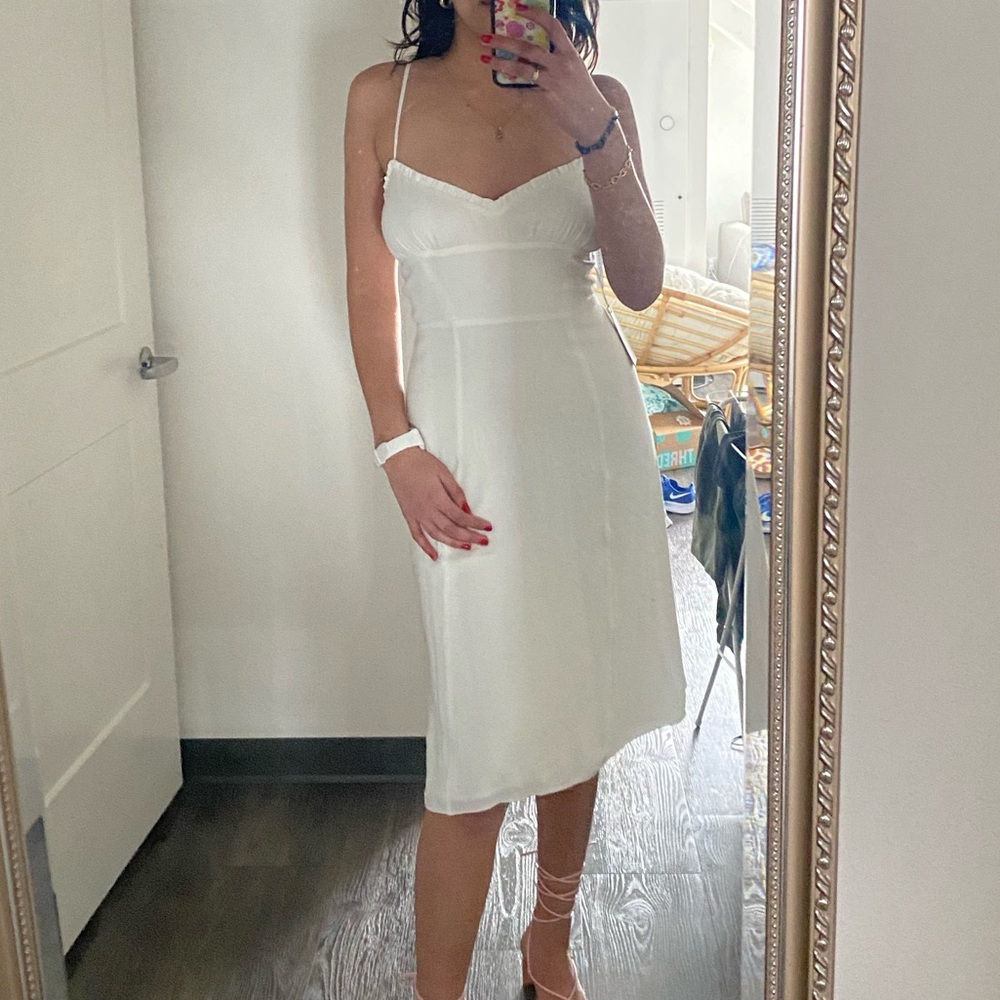 White midi dress